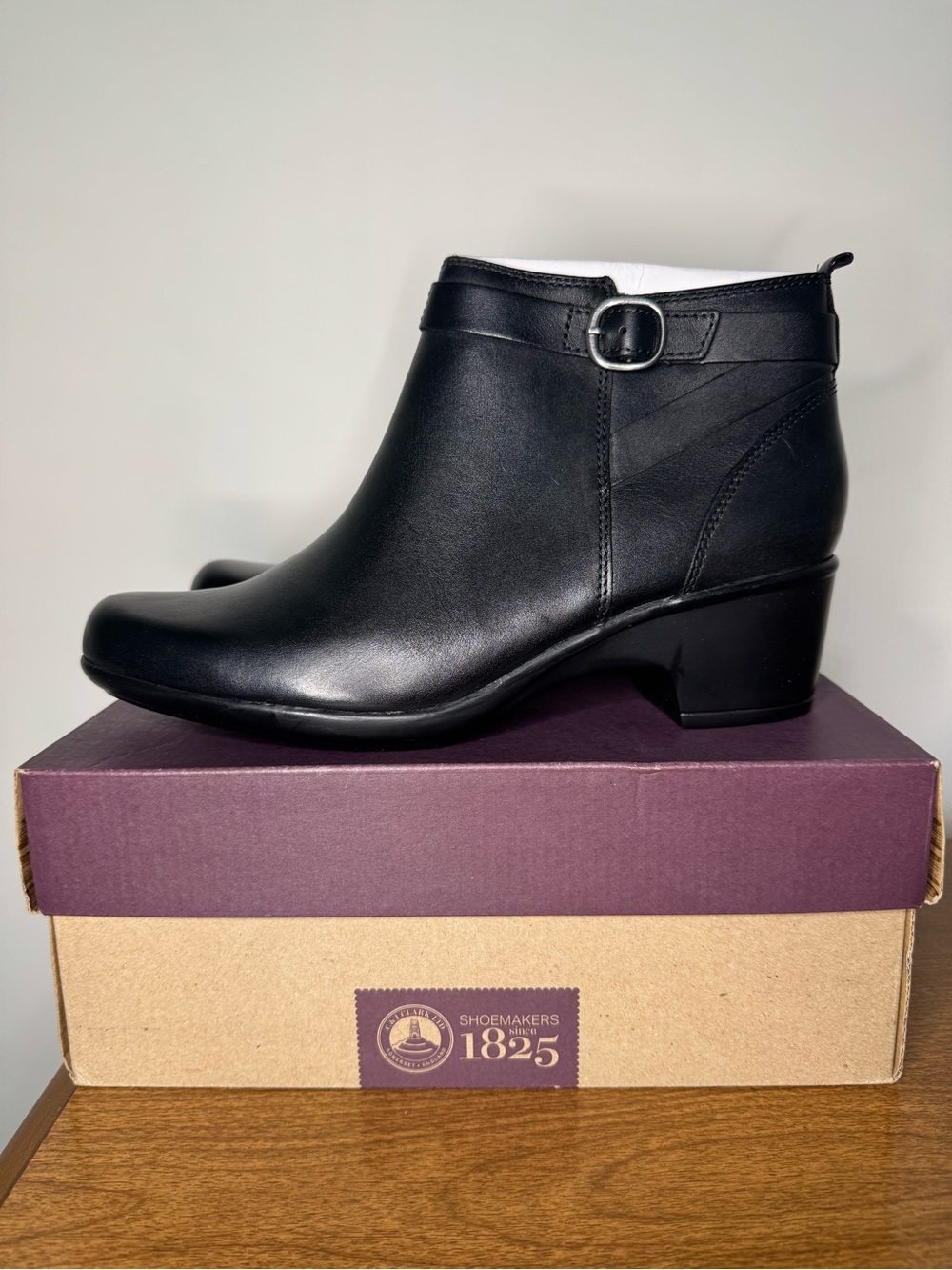 Clarks Black Leather Women’s Ankle Boots